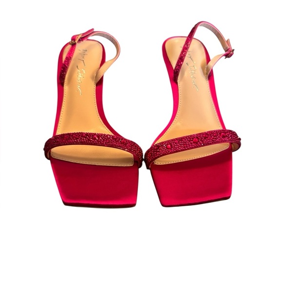 Betsy Johnson Rebel Sling back Kitten Heels Sandals in Fuchsia Women’s size 7.5 - Picture 4 of 12